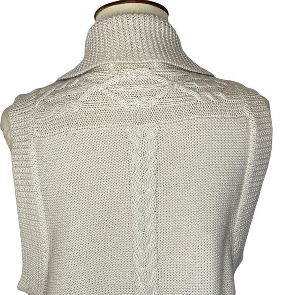 ORVIS cable knit sweater vest button front beige size S - Picture 9 of 10